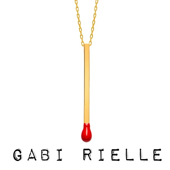 Over Silver Enamel Matchstick Necklace 